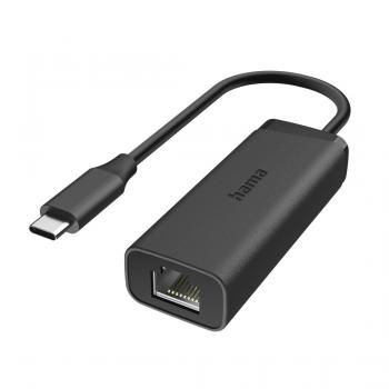 Hama Network Adapter, USB-C, 2.5 Gigabit Ethernet, Black