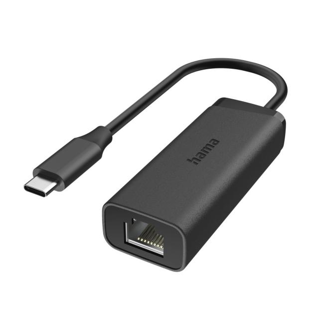 Hama Network Adapter, USB-C, 2.5 Gigabit Ethernet, Black 