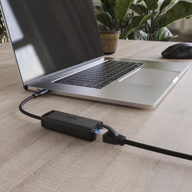 Hama Network Adapter, USB-C, 2.5 Gigabit Ethernet, Black 