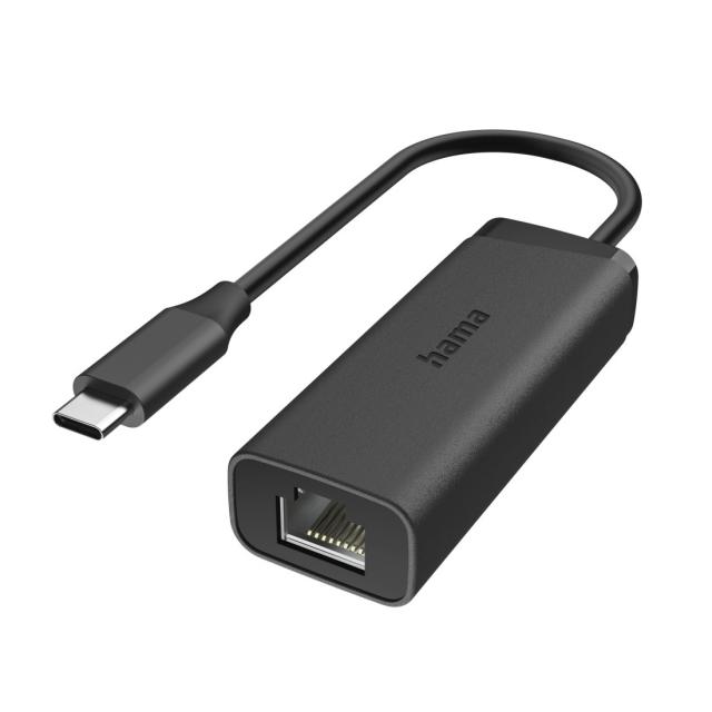Hama Network Adapter, USB-C, 2.5 Gigabit Ethernet, Black 