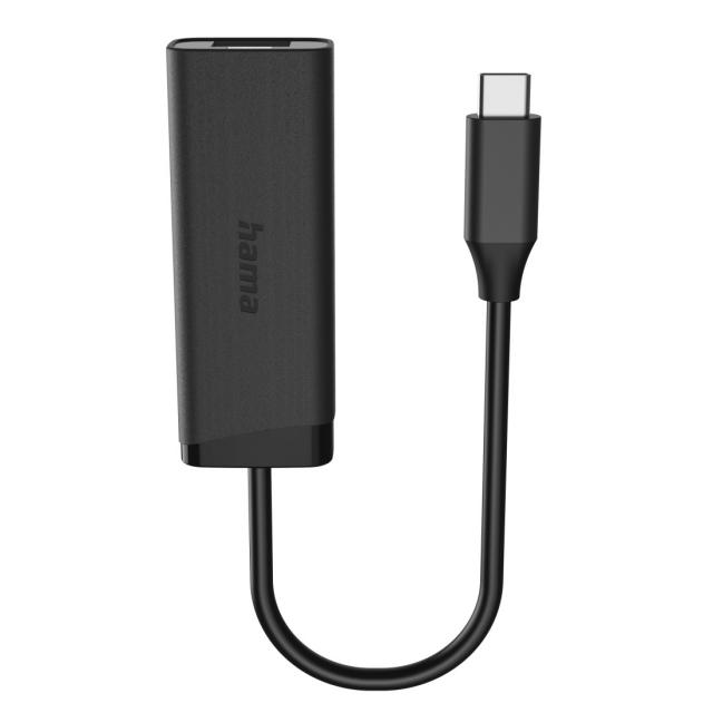 Hama Network Adapter, USB-C, 2.5 Gigabit Ethernet, Black 