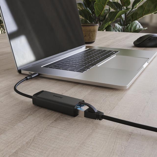 Hama Network Adapter, USB-C, 2.5 Gigabit Ethernet, Black 