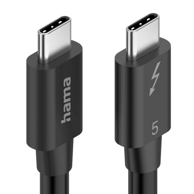 Hama "USB-C" Thunderbolt-5 Cable, 80 Gbit/s, 5A, 240W, Ultra-HD 8K, 1.00 m 