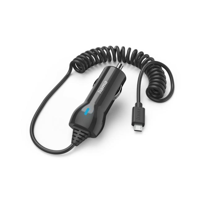 HAMA Car charger Micro USB cable, 6 W, 1,0 m, black 