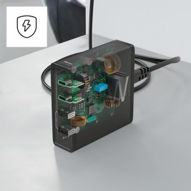 HAMA Зарядна станция 4 порта, 60W, 2 x USB-C, 2 x USB-A, PD, Fast Charge 
