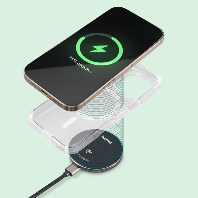 Hama Wireless Qi2 charger, inductive fast charging at the desk etc., 15 W 