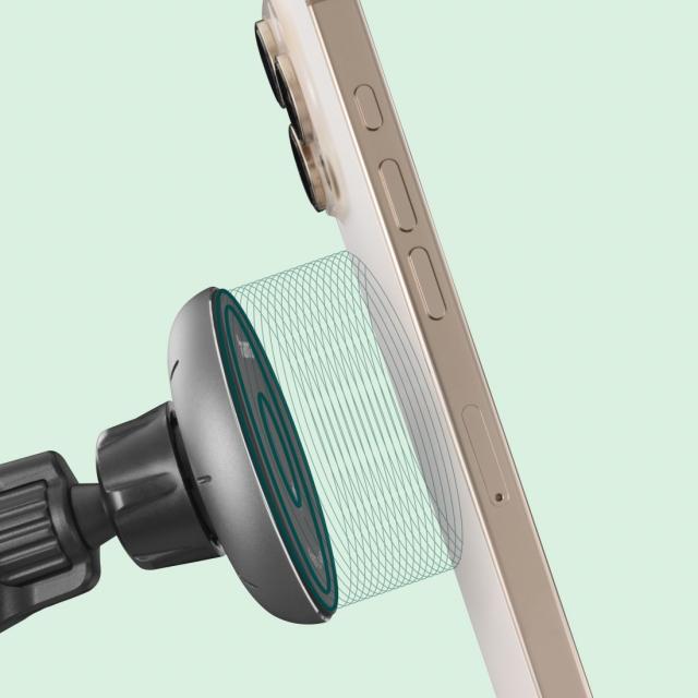 Hama Wireless Qi2 Charger, Inductive Fast Charging in the Car, 15 W, black 