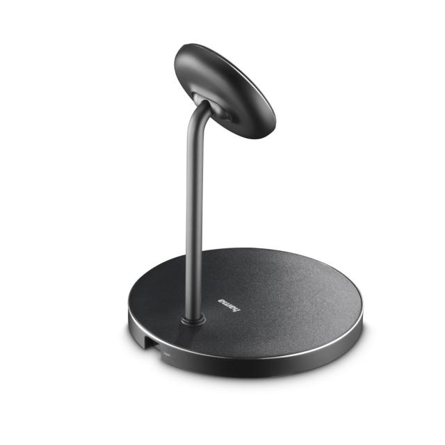 Hama Wireless Qi2 Charger, Inductive Fast Charging, Charging Station Stand, 15 W 