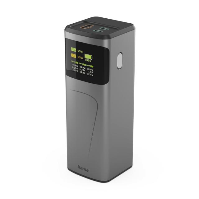 Hama “High Power” Power Pack, 65 W, 20000 mAh, 2x USB-C, USB-A, Fast Charging 