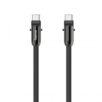 Hama USB-C Cable and Mobile Phone Strap, 2-in-1 Solution, 1.2 m, black