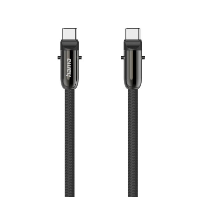 Hama USB-C Cable and Mobile Phone Strap, 2-in-1 Solution, 1.2 m, black 