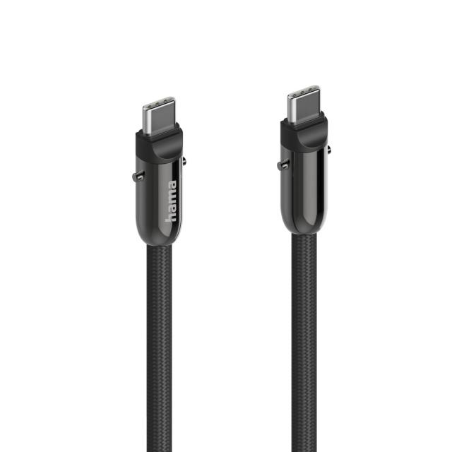 Hama USB-C Cable and Mobile Phone Strap, 2-in-1 Solution, 1.2 m, black 