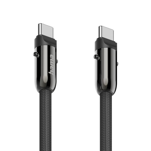 Hama USB-C Cable and Mobile Phone Strap, 2-in-1 Solution, 1.2 m, black 