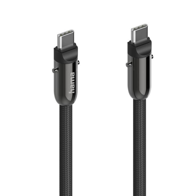 Hama USB-C Cable and Mobile Phone Strap, 2-in-1 Solution, 1.2 m, black 
