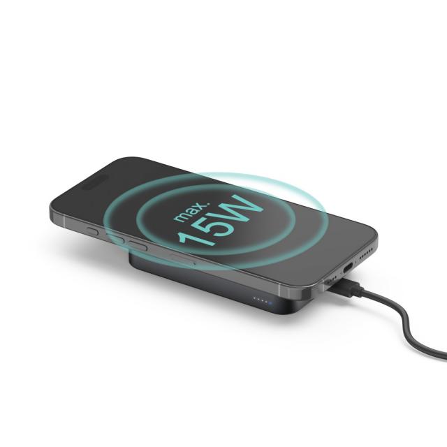 Hama Qi2 Wireless Power Pack, 10000mAh, Inductive Charging, anthracite 