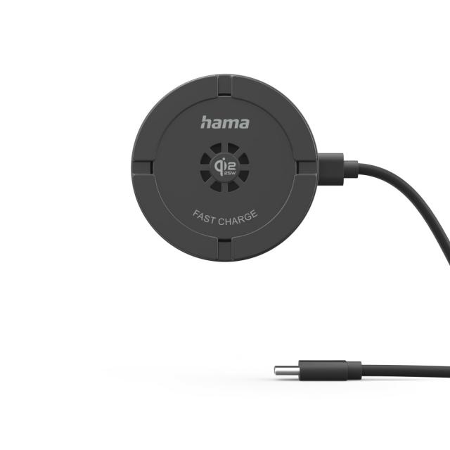 HAMA Безжично зарядно устройство Qi2 25W, бързо зареждане, черно 
