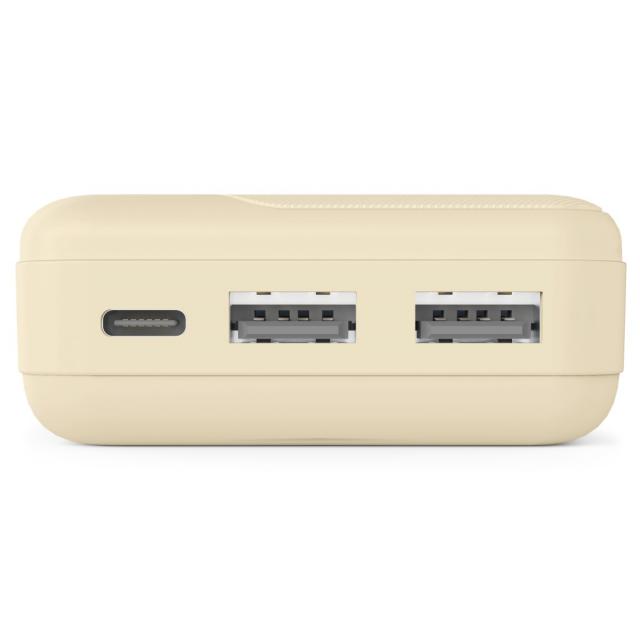 HAMA Външна батерия "Pocket 10", 10000 mAh, Изходи: 2x USB-A, бежов 