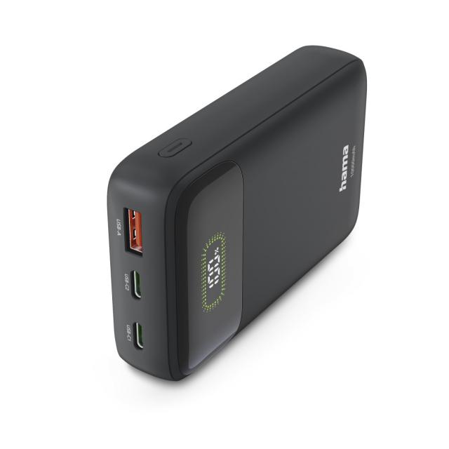 Hama "PD10-W20" Power Pack 10000mAh, Outputs: USB-C, USB-A, Fast Charging, anth. 