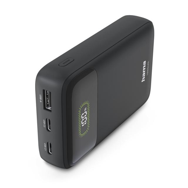 Hama "PD10-W20" Power Pack 10000mAh, Outputs: USB-C, USB-A, Fast Charging, anth. 