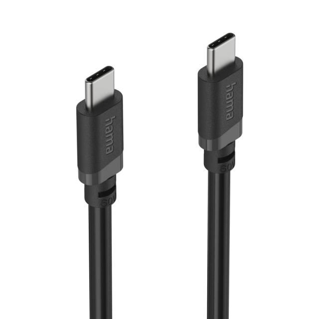Hama Charging Cable, USB-C - USB-C, 60 W, 1 m, black 