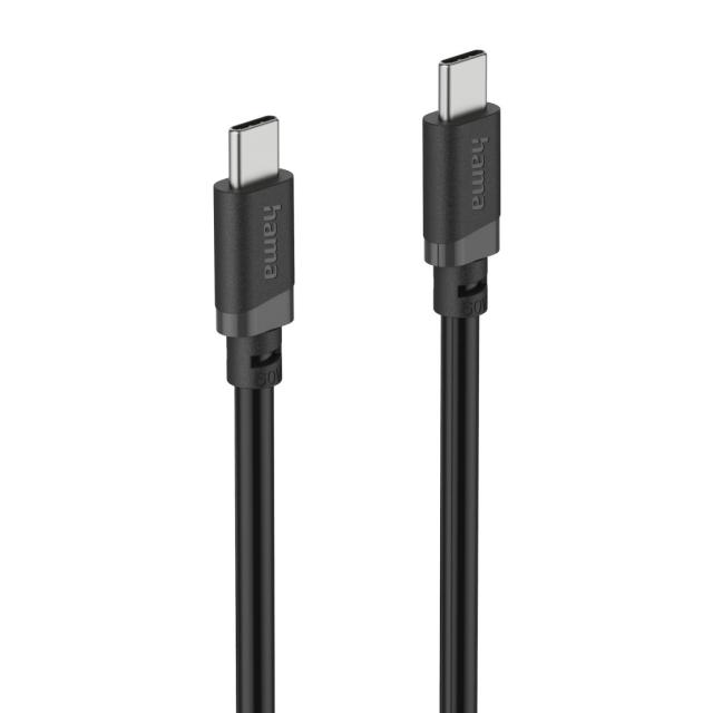 Hama Charging Cable, USB-C - USB-C, 60 W, 1 m, black 