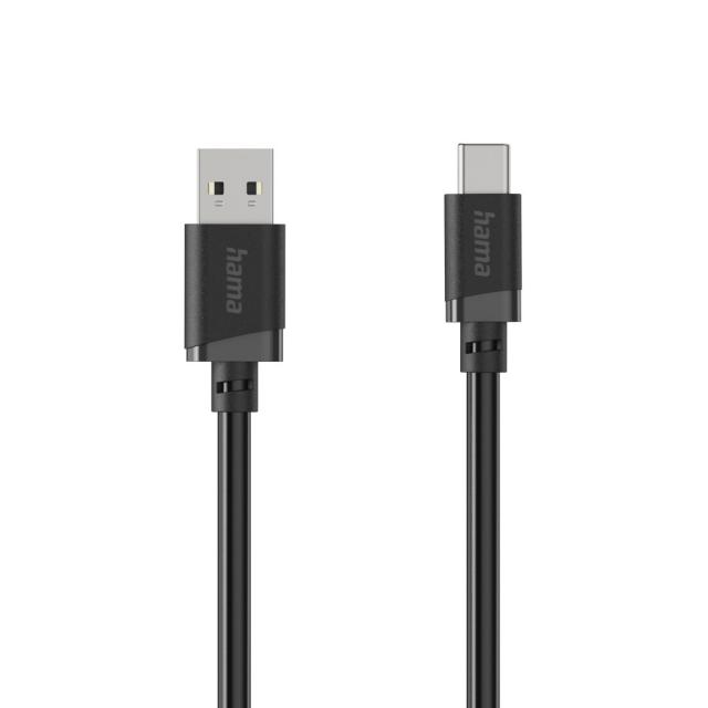 Hama Charging Cable, USB-A - USB-C, 2 m, black 