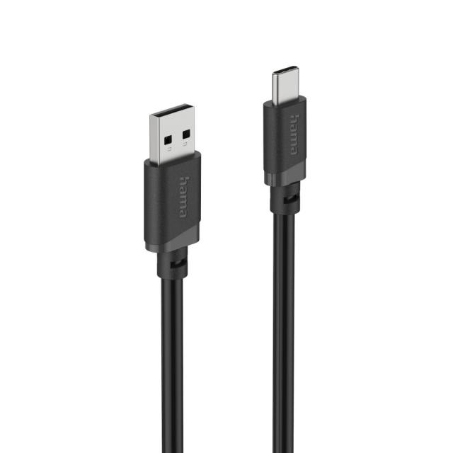 Hama Charging Cable, USB-A - USB-C, 2 m, black 
