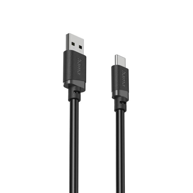 Hama Charging Cable, USB-A - USB-C, 2 m, black 
