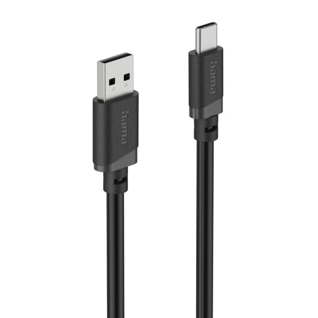 Hama Charging Cable, USB-A - USB-C, 2 m, black 