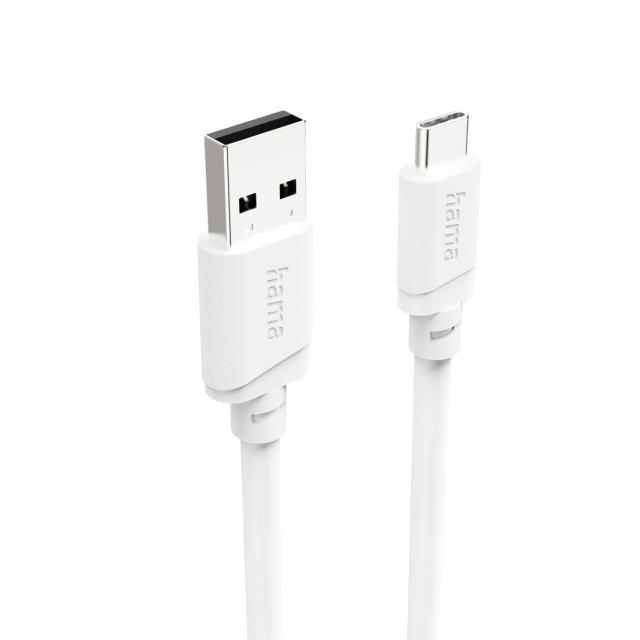 Hama Charging Cable, USB-A - USB-C, 2 m, white 