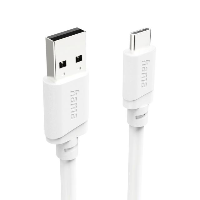 Hama Charging Cable, USB-A - USB-C, 2 m, white 