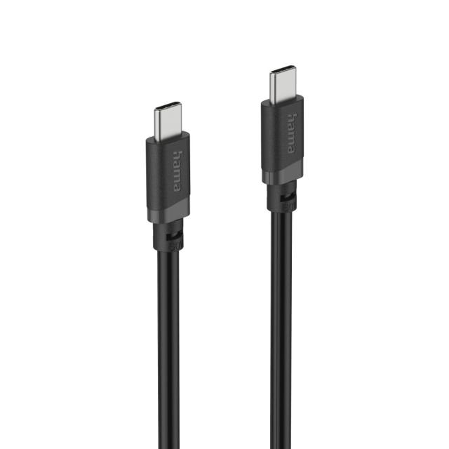 Hama Charging Cable, USB-C - USB-C, 60 W, 0.5 m, black 