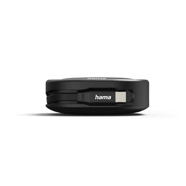 HAMA Прибиращ се кабел за зареждане, USB-C - USB-C, 60 W, 1 м 