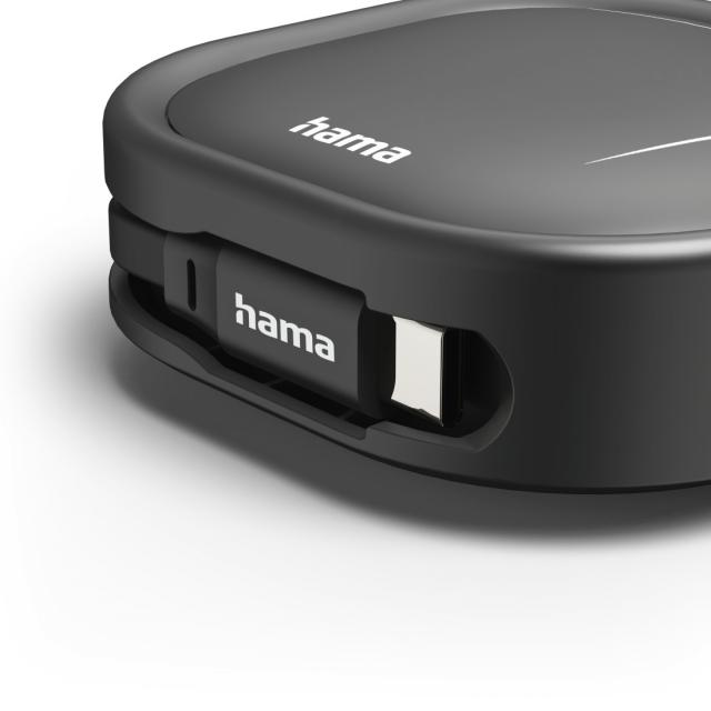 HAMA Прибиращ се кабел за зареждане, USB-C - USB-C, 60 W, 1 м 