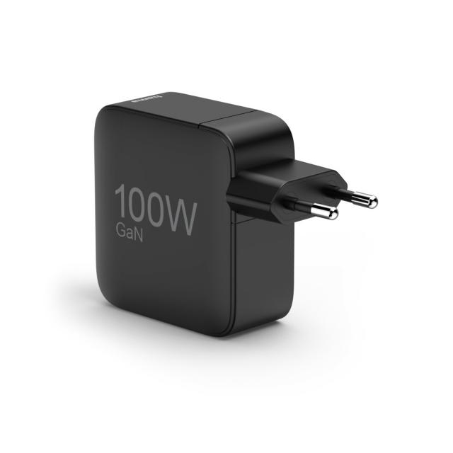 Hama Fast Charger, GaN, 2x USB-C, 1x USB-A, PD, 100 W, black 