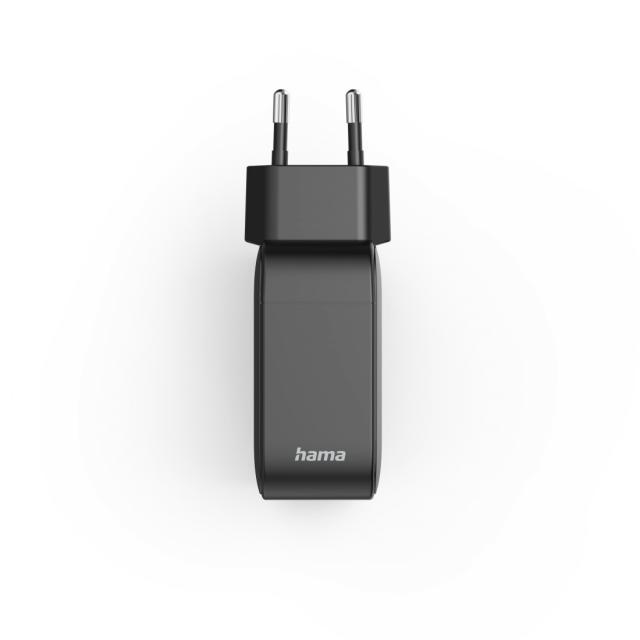 Hama Fast Charger, GaN, 2x USB-C, 1x USB-A, PD, 100 W, black 