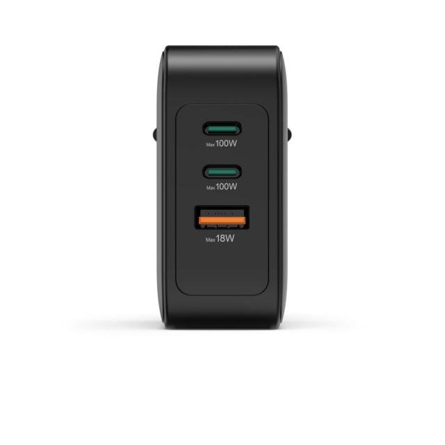 Hama Fast Charger, GaN, 2x USB-C, 1x USB-A, PD, 100 W, black 