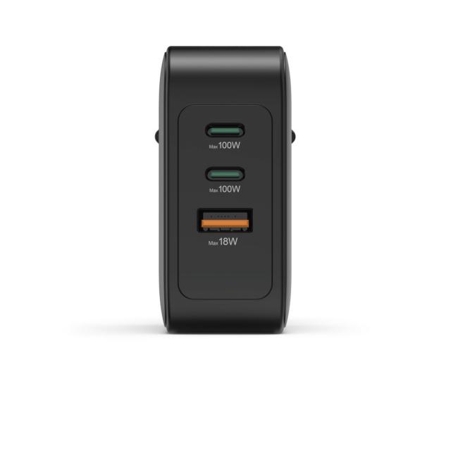 Hama Fast Charger, GaN, 2x USB-C, 1x USB-A, PD, 100 W, black 