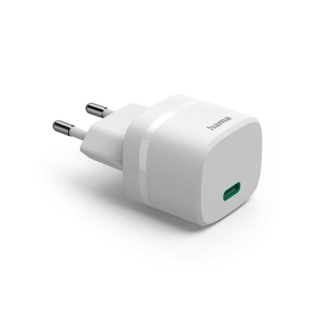 Hama Fast Charger, GaN, USB-C, PD/Qualcomm®, Zero Standby, 30 W, white 