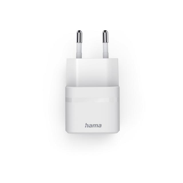 Hama Fast Charger, GaN, USB-C, PD/Qualcomm®, Zero Standby, 30 W, white 