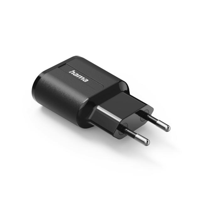 Hama Charger with 2x USB-A Ports, 12 W, black 