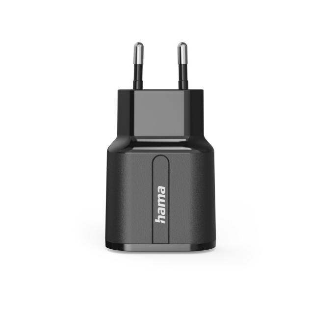 Hama Charger with 2x USB-A Ports, 12 W, black 