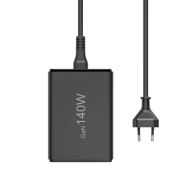 HAMA Зарядна станция 140 W, GaN, Fast Charger, 3 x USB-C, 2 x USB-A, PD 
