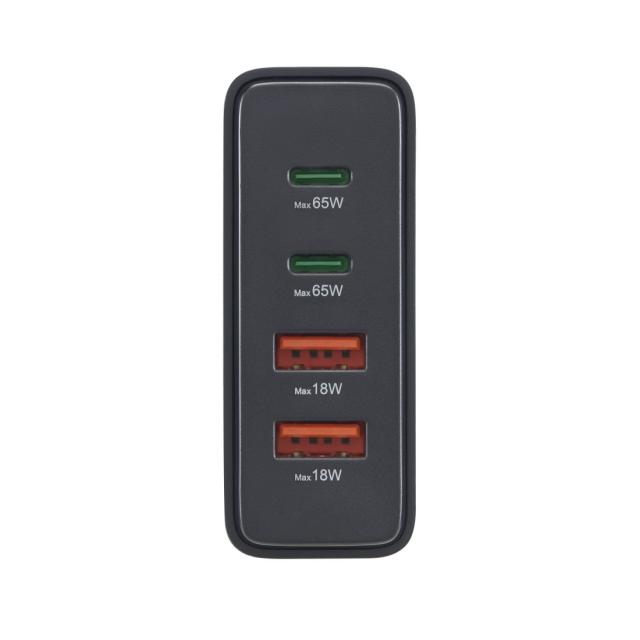 HAMA Зарядна станция 65 W, GaN, Fast Charger, 2 x USB-C, 2 x USB-A, PD 