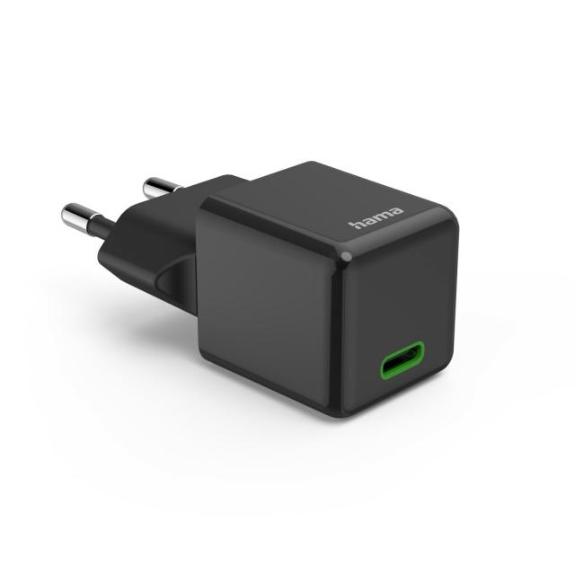 HAMA Бързо мини зарядно 220V, USB-C, PD/Qualcomm, 25 W, черен 