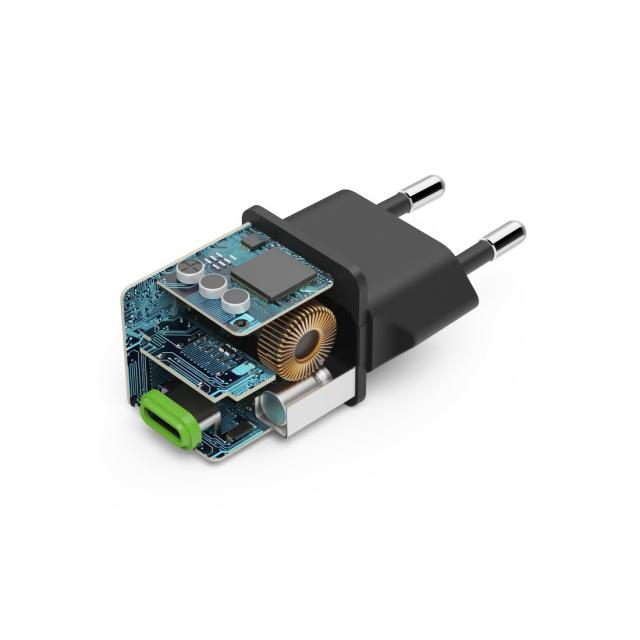 HAMA Бързо мини зарядно 220V, USB-C, PD/Qualcomm, 25 W, черен 