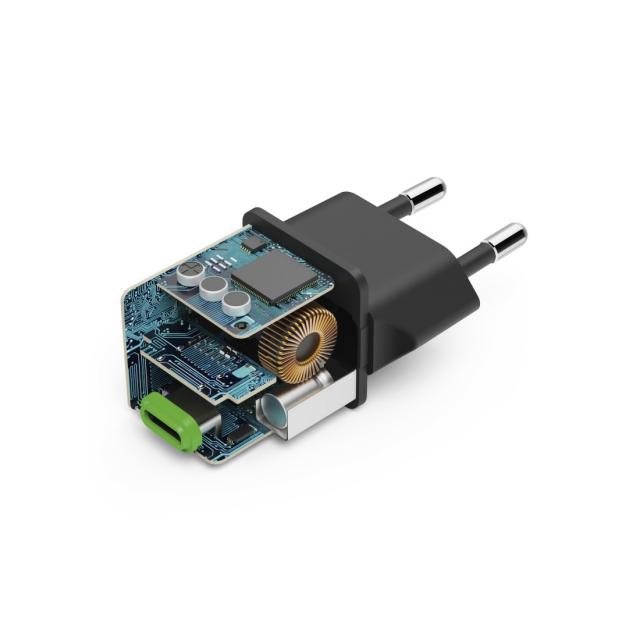 HAMA Бързо мини зарядно 220V, USB-C, PD/Qualcomm, 25 W, черен 