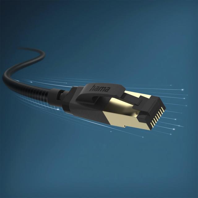 Hama Network Cable, CAT-8, 40 Gbit/s, S/FTP Shielded, 0.5 m 