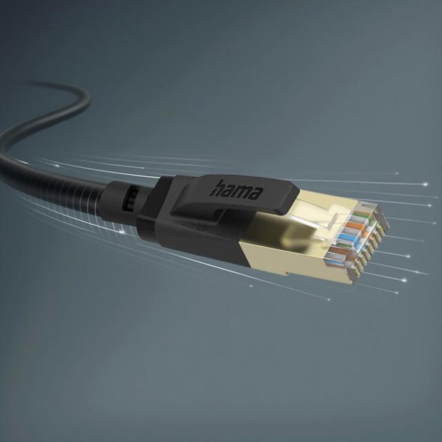 Hama Network Cable, CAT-8, 40 Gbit/s, S/FTP Shielded, 0.5 m 