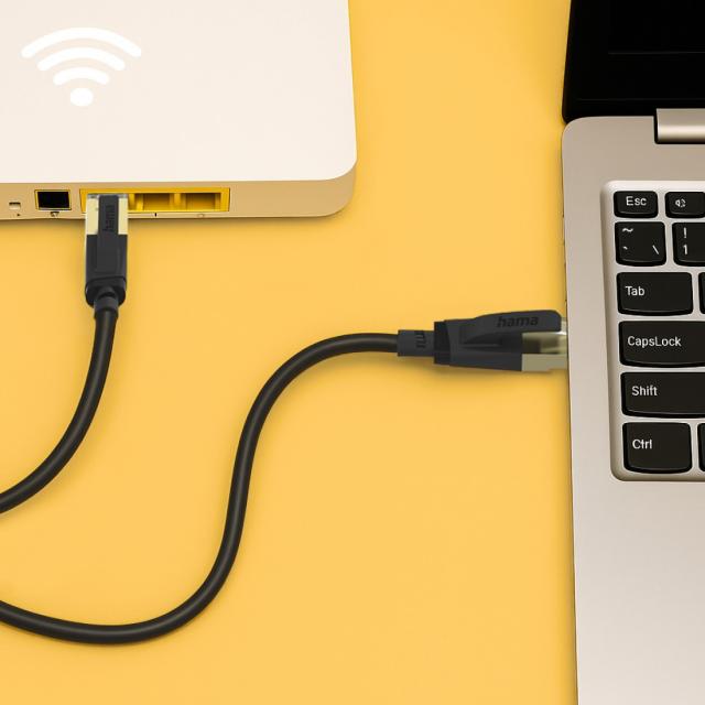 Hama Network Cable, CAT-8, 40 Gbit/s, S/FTP Shielded, 0.5 m 